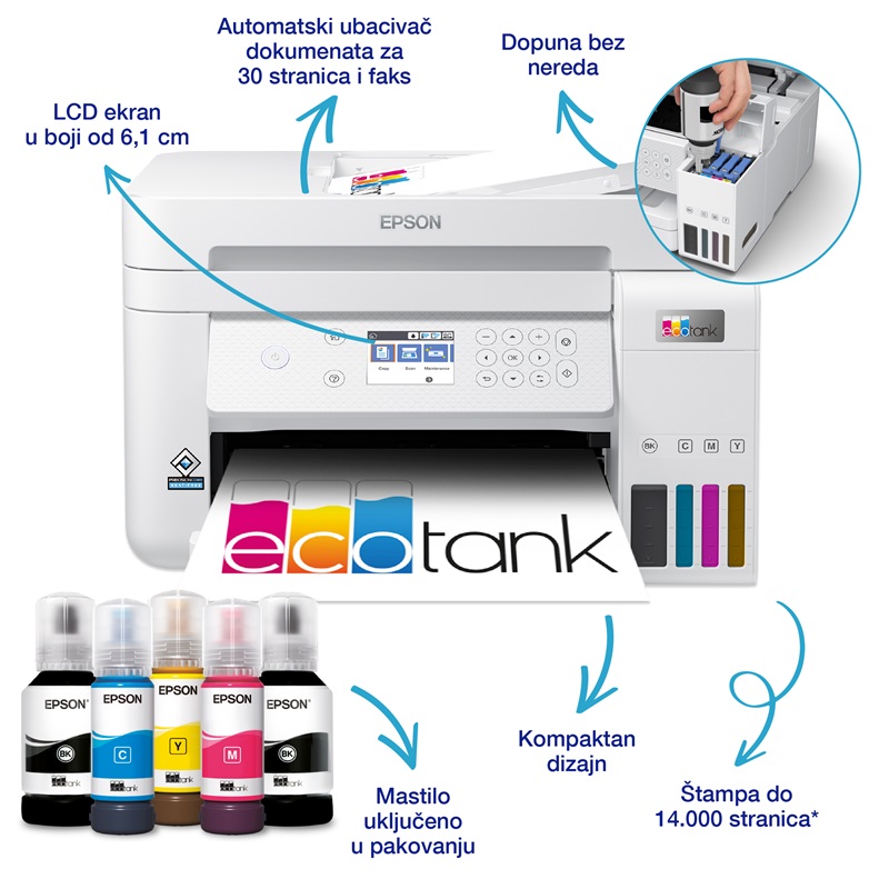 Epson EcoTank MFP L6276 Color A4 štampač